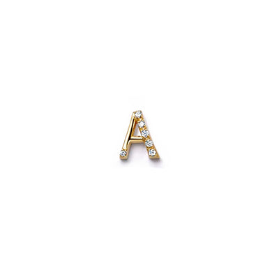 Diamond Letter "A" Charm in 18K Yellow Gold