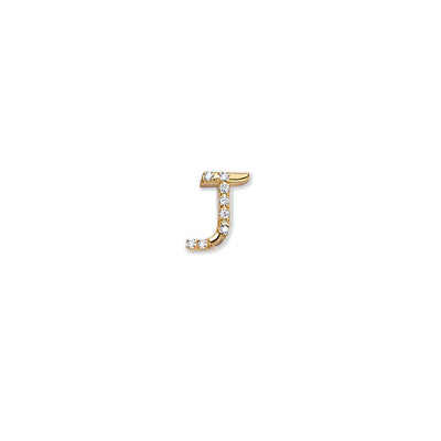 Diamond Letter "J" Charm in 18K Yellow Gold