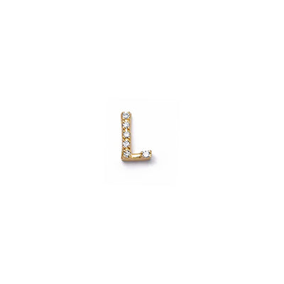 Diamond Letter "L" Charm in 18K Yellow Gold
