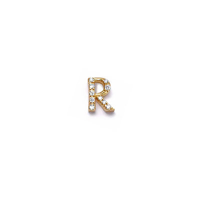 Diamond Letter "R" Charm in 18K Yellow Gold