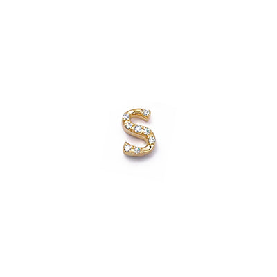 Diamond Letter "S" Charm in 18K Yellow Gold