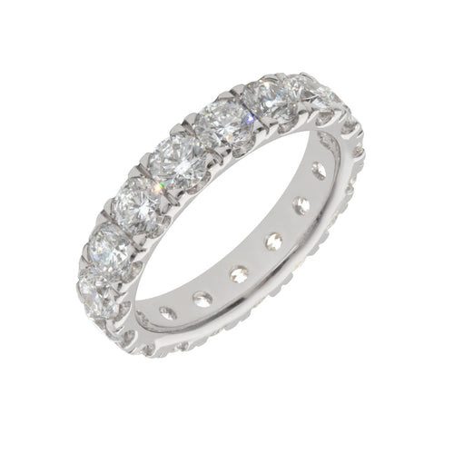 Round-Cut Shared Prong Lab Grown Diamond Eternity Band in 14K White Gold, 3.65cttw