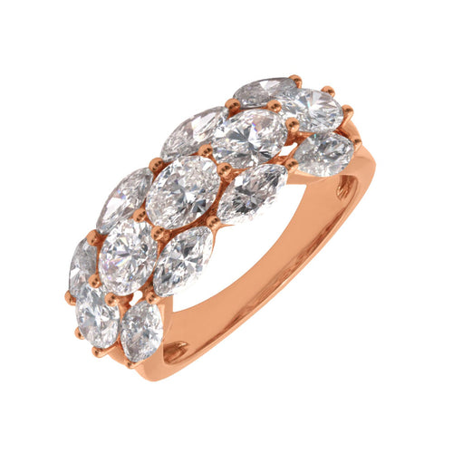 Oval & Marquise-Cut East West Lab Grown Diamond Band in 14K Rose Gold, 3.00cttw
