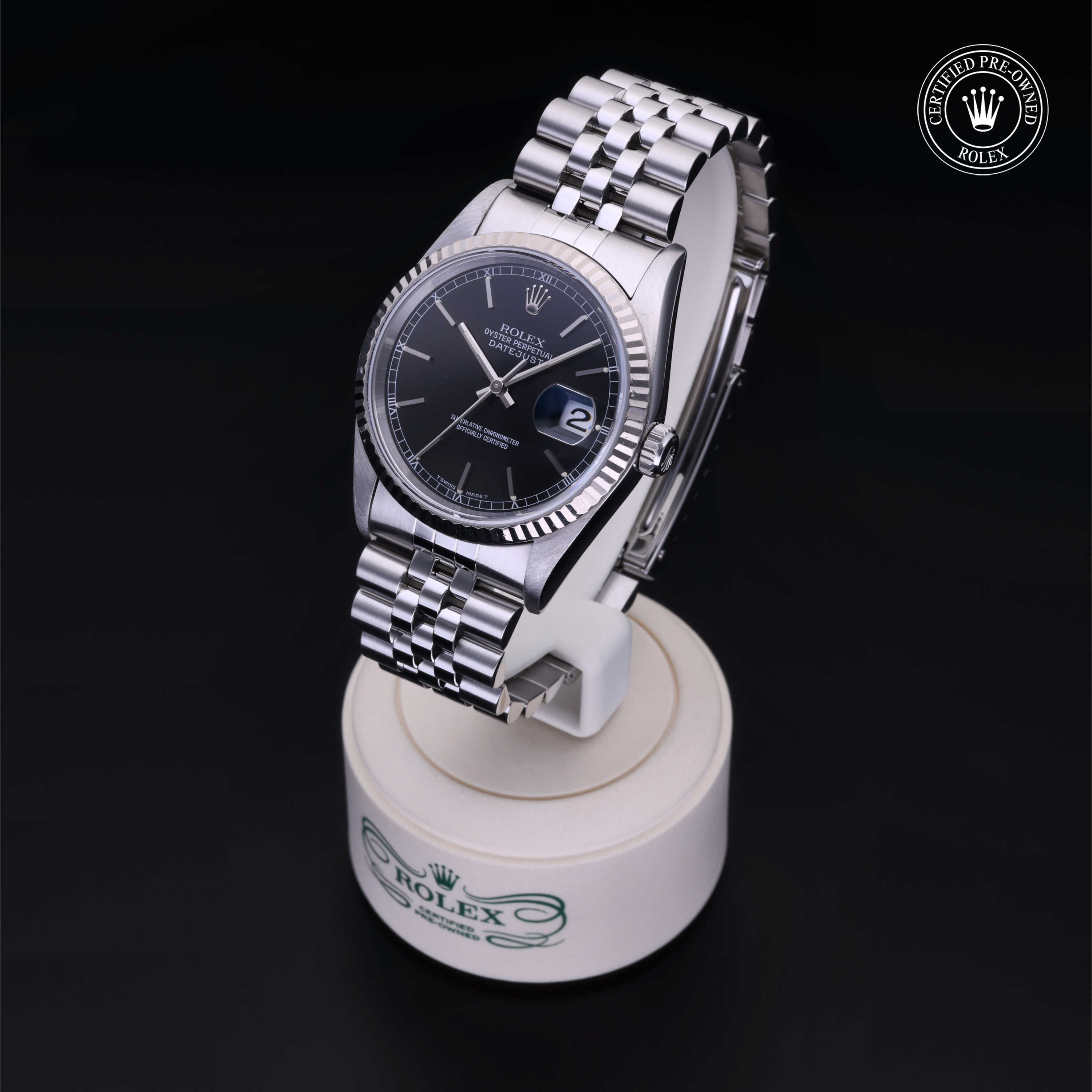 Rolex Certified Pre-Owned Datejust 36.0mm in Oystersteel and White