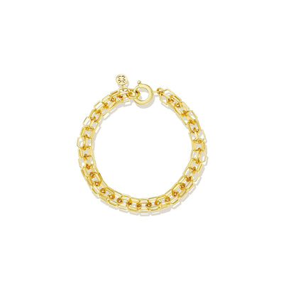 B Home Link Bracelet in 18K Yellow Gold, Narrow
