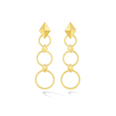 Python Drop Earrings in 18K Yellow Gold, Long