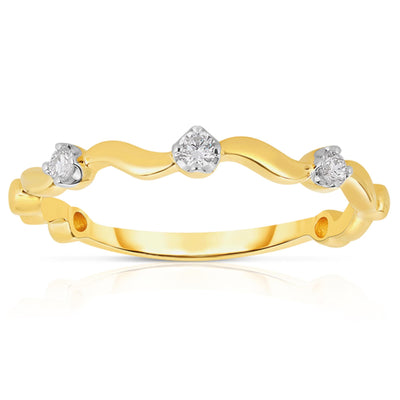 Twisty Diamond Station Ring in 14K Yellow Gold