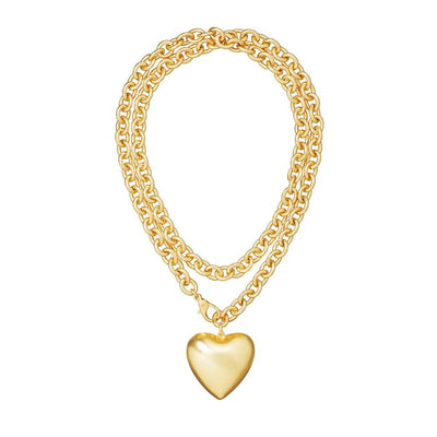 The Puffy Heart Necklace in Gold