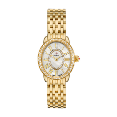 Serein Oval Diamond 18K Gold-Plated Watch