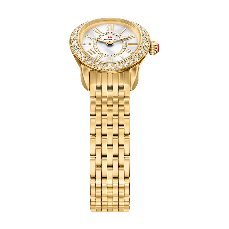 Serein Oval Diamond 18K Gold-Plated Watch display picture 2