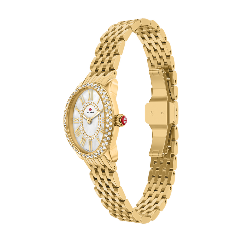 Serein Oval Diamond 18K Gold-Plated Watch display picture 3