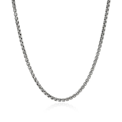 Box Chain Necklace in Sterling Silver, 3.7mm