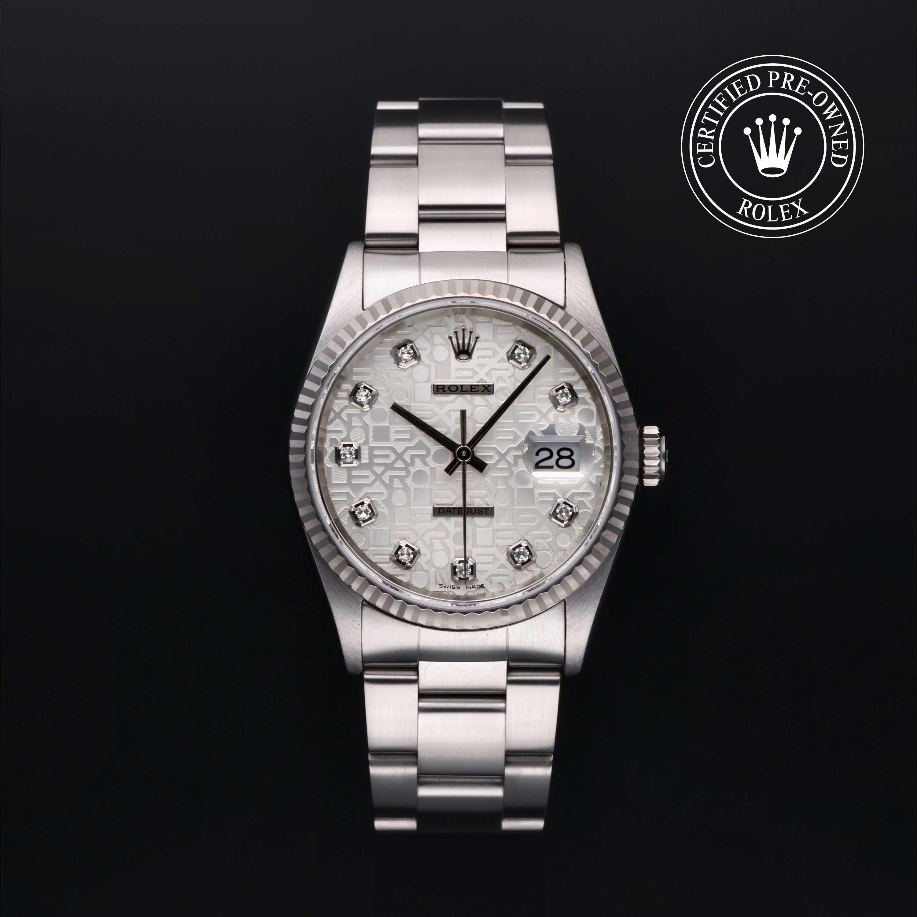 Rolex Certified Pre-Owned Datejust 36.0mm in Oystersteel and White