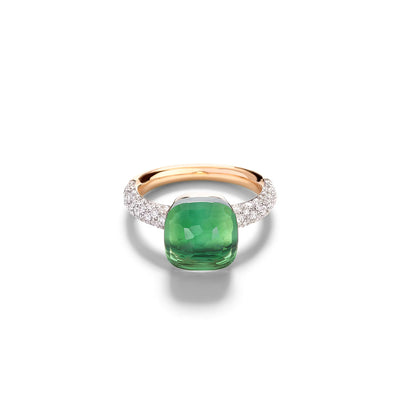 Nudo Classic Ring with Diamonds, Prasiolite, & Green Gate in 18K Two-Tone Gold
