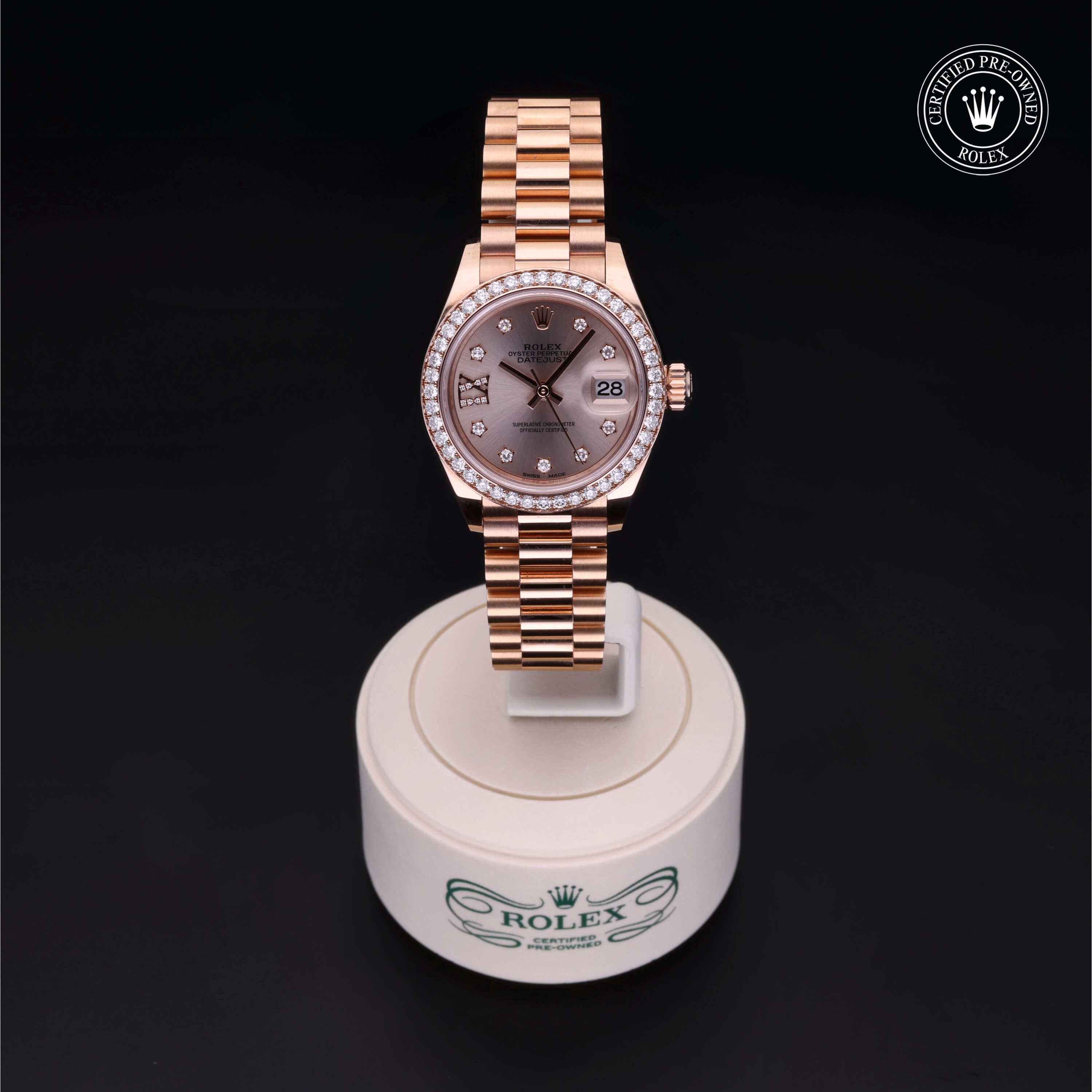 ROLEX ノベルティ ラゲージタグ 100周年 Rolex Certified Pre-Owned Lady-Datejust 28.0mm in Everose Gold