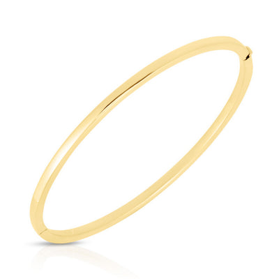 Designer Oval Bangle Bracelet in 18K Yellow Gold