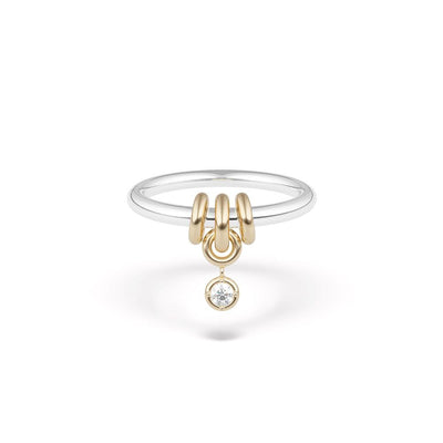 Pia Single-Band Ring in Sterling Silver & 18K Yellow Gold, 0.10ct
