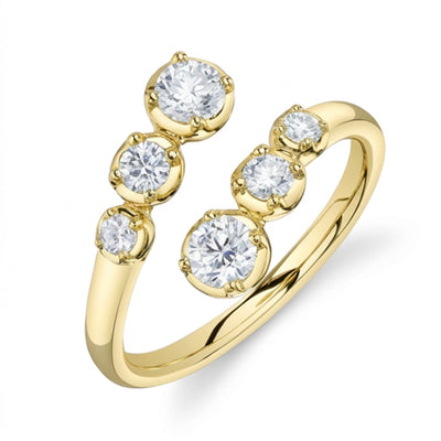 Crown-Set Diamond Open Ring in 14K Yellow Gold, 0.76cttw