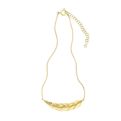 Feather Necklace in 18K Yellow Gold, Medium