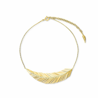 Feather Necklace in 18K Yellow Gold, Large