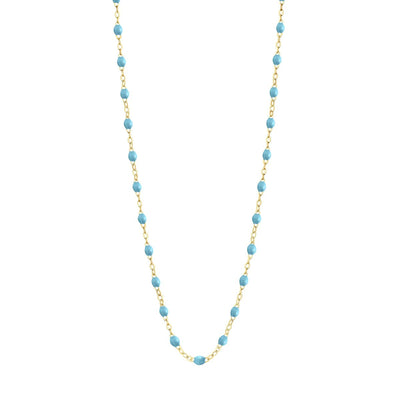 Classic Gigi Turquoise necklace, yellow gold, 16.5"