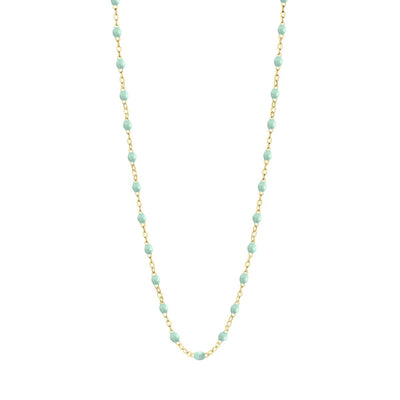 Classic Gigi Jade necklace, yellow gold, 16.5"