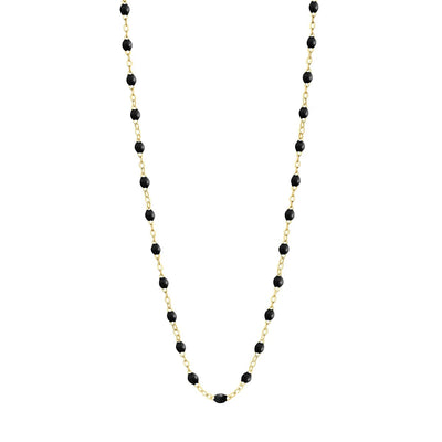 Classic Gigi Black necklace, yellow gold, 16.5"