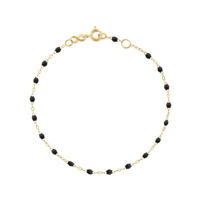 Classic Gigi Black bracelet, Yellow Gold, 6.7"