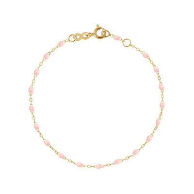 Classic Gigi Baby Pink bracelet, Yellow Gold, 6.7"