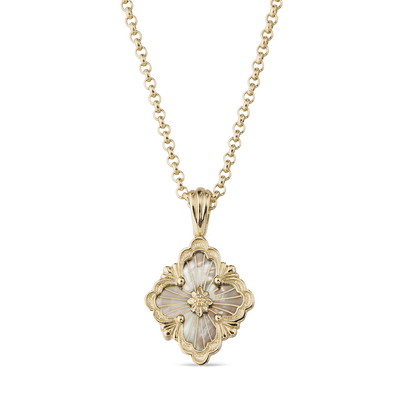Opera Tulle Yellow Gold Pendant with Mother of Pearl