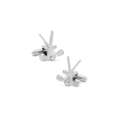 Silver Tone Golf Clubs Cufflinks