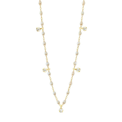 Gigi Supreme Classic 5 Diamond Necklace, Opal, Yellow Gold, 17.7"