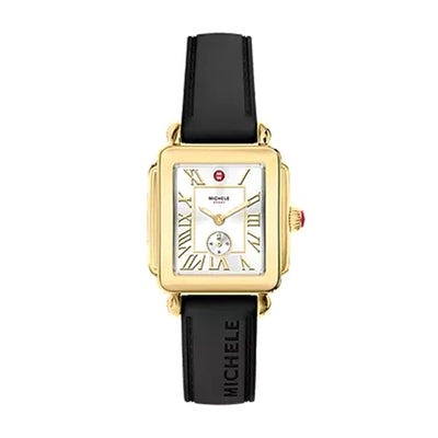 Deco Sport Mid Gold-Tone Black Silicone Watch | 31MM | MWW06H000010