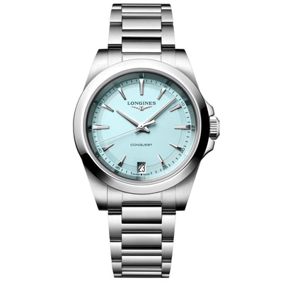 Conquest Quartz Mint Blue Dial Watch | 34MM | L3.460.4.92.6