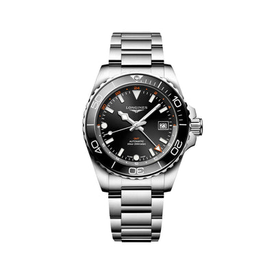 Hydroconquest GMT Automatic Sunray Black Dial Watch | 41MM | L3.790.4.56.6
