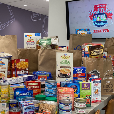 Tapper's employees had a food drive and collected food donations for a local shelter.jpg