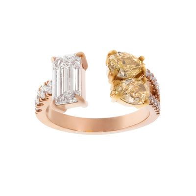 14K Rose Gold Multicolor Diamond Ring