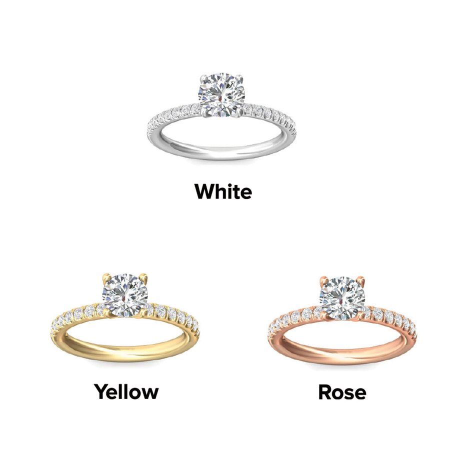 Diamond Ring Metal Color. White, Yellow and Rose Gold. 