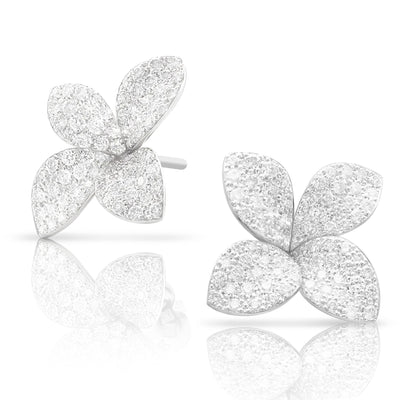 166 Round Diamond Flower Earrings