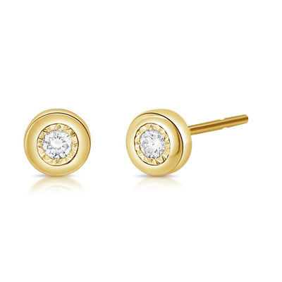 14K Yellow Gold Diamond Earrings