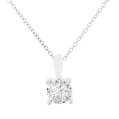 14K WHITE GOLD SOLITAIRE DIAMOND PENDANT