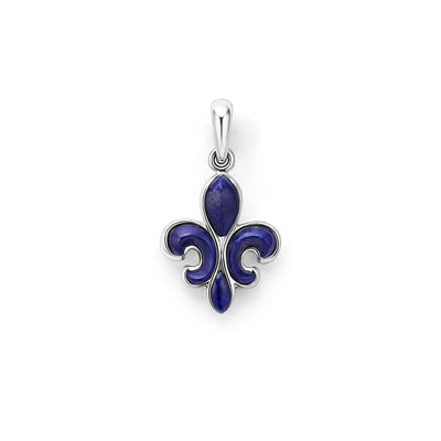 Sterling Silver and Lapis Fleur De Lis Amulet