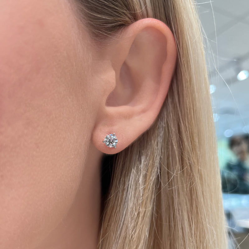 Lab Grown Diamond Stud Earrings in 14K White Gold