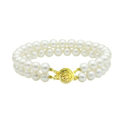 14K Yellow Gold Cultured Pearl Bracelet