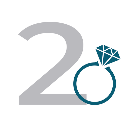 Number 2 next to a diamond ring icon