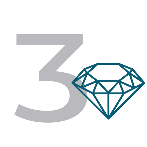 Number 3 next to a diamond icon