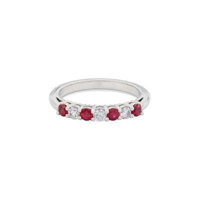 Platinum Ruby and Diamond Ring