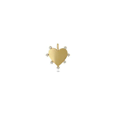14 KARAT 7 PRONG DIAMOND HEART CHARM - Tapper's Jewelry 