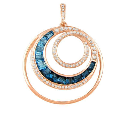 14 KARAT DIAMOND AND BLUE TOPAZ ENHANCER - Tapper's Jewelry 
