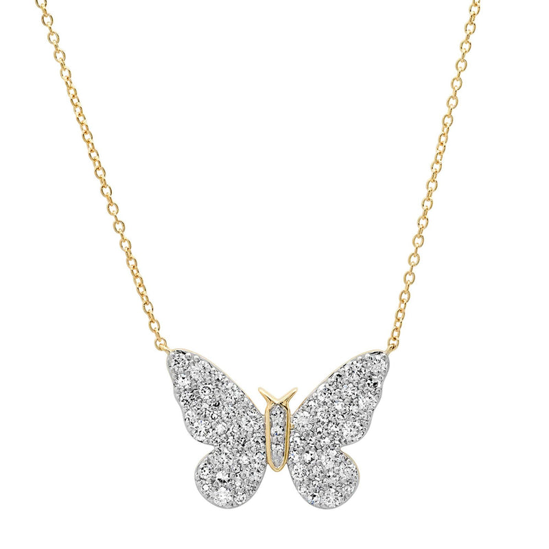 Butterfly 14k Yellow Gold Pendant Necklace in White Diamond | Kendra Scott